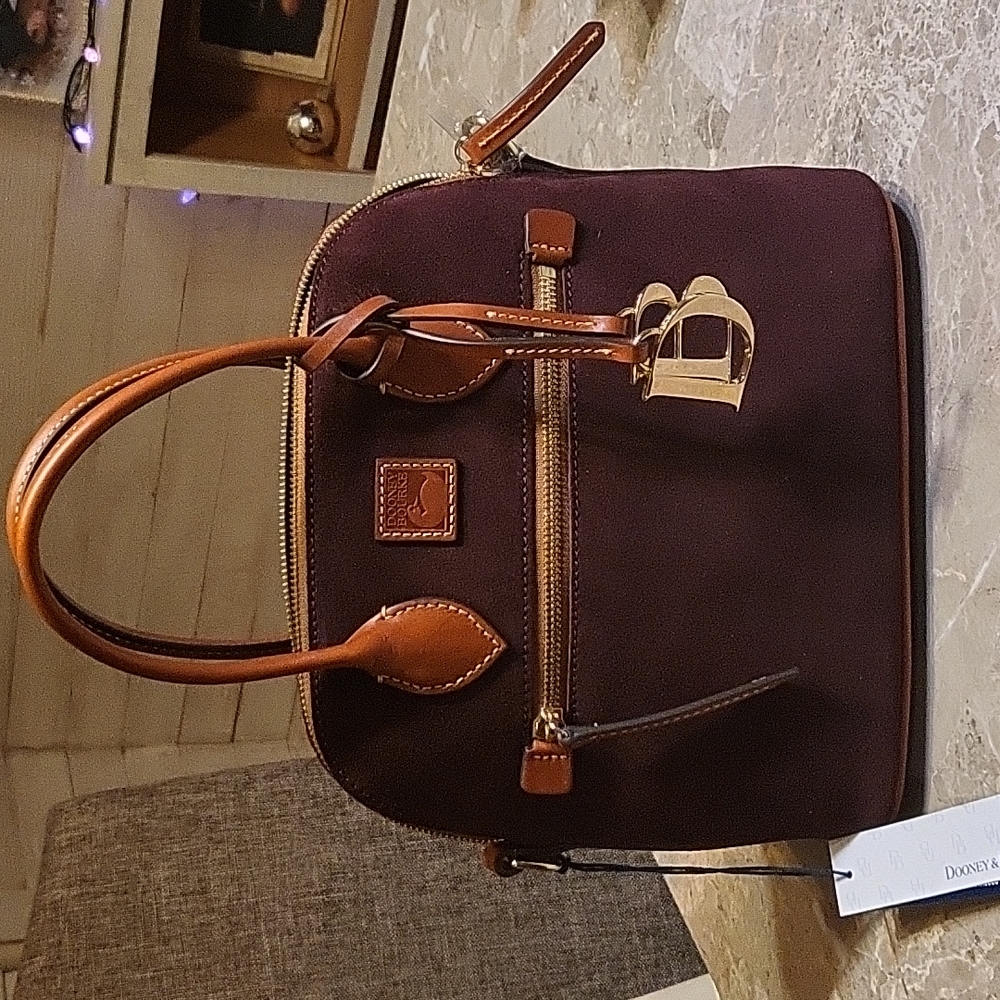 NWT Dooney & Bourke suede domed satchel